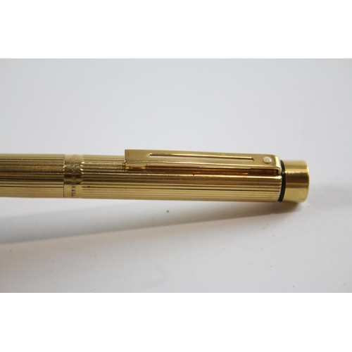 459 - Vintage SHEAFFER Targa Gold Plated FOUNTAIN PEN w/ 14ct Gold Nib WRITING