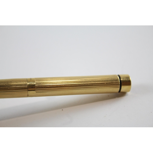 459 - Vintage SHEAFFER Targa Gold Plated FOUNTAIN PEN w/ 14ct Gold Nib WRITING