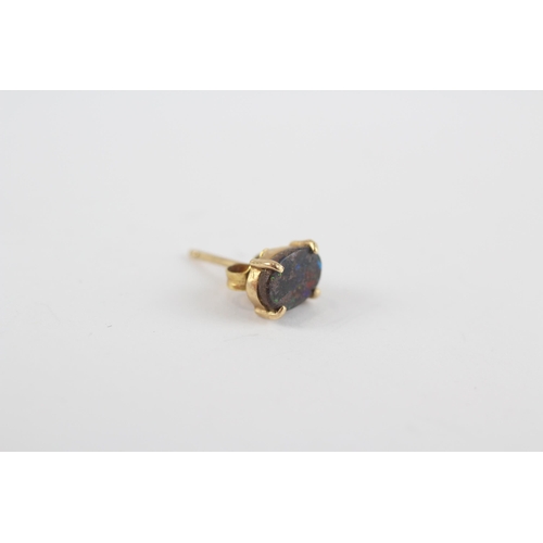 46 - 14ct Gold Boulder Opal Stud Earrings (0.8g)