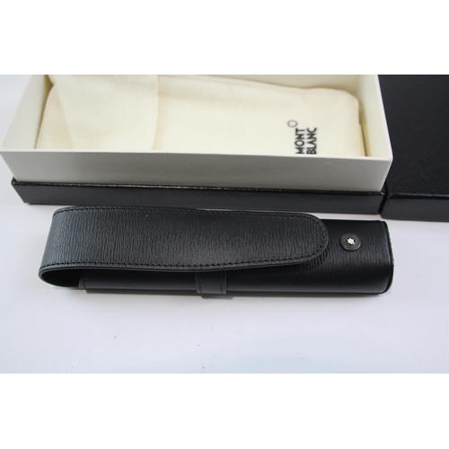 470 - MONTBLANC Black Leather Pen Pouch / Case In Original Box