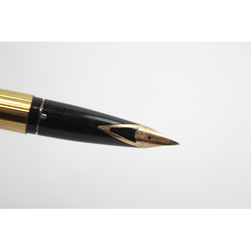 473 - Vintage Sheaffer Imperial Gold Plate Fountain Pen w 14ct Gold Nib WRITING