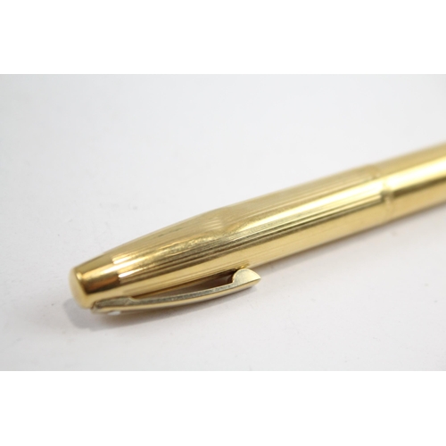 473 - Vintage Sheaffer Imperial Gold Plate Fountain Pen w 14ct Gold Nib WRITING