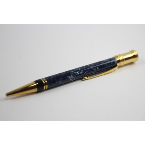 498 - Parker Duofold Navy Lacquer Fountain Pen w/ 18ct Gold Nib, Ballpoint Etc