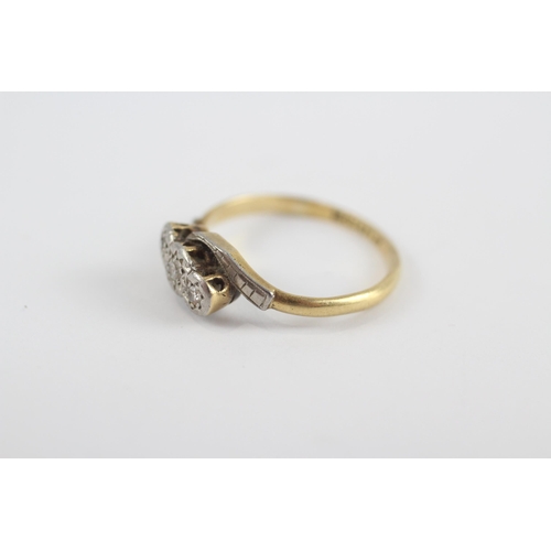 50 - 18ct Gold Diamond Three Stone Ring (2.2g) Size  K