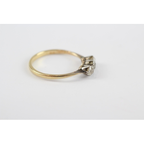 52 - 18ct Gold Old Cut Diamond Three Stone Ring (2.2g) Size  P