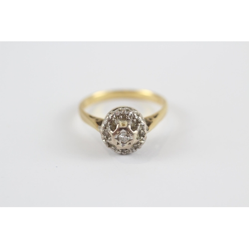 54 - 18ct Gold Diamond Cluster Ring (2.9g) Size  K