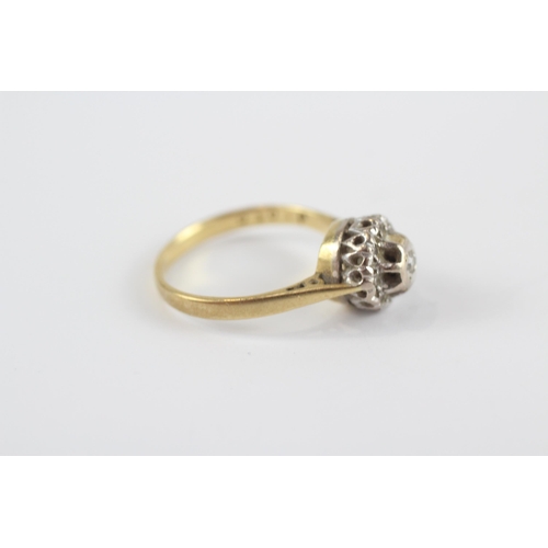 54 - 18ct Gold Diamond Cluster Ring (2.9g) Size  K