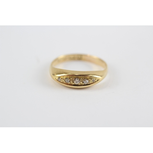 55 - 18ct Gold Old Cut Diamond Five Stone Ring (2.1g) Size  K