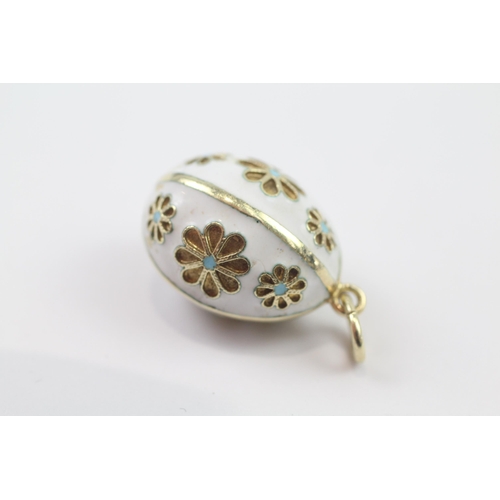 65 - 9ct Gold Enamelled Egg Pendant (8.4g)