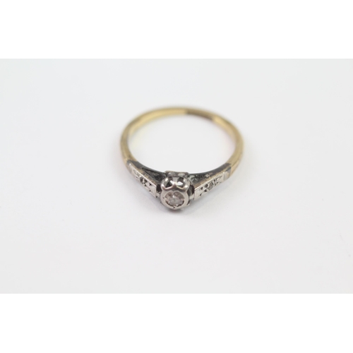 80 - 18ct Gold Diamond Single Stone Ring (1.9g) Size  K