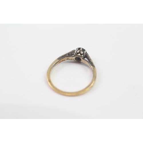 80 - 18ct Gold Diamond Single Stone Ring (1.9g) Size  K