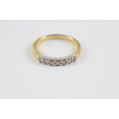 9 - 18ct Gold Diamond Seven Stone Ring (2.9g) Size  M