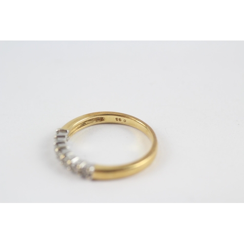 9 - 18ct Gold Diamond Seven Stone Ring (2.9g) Size  M