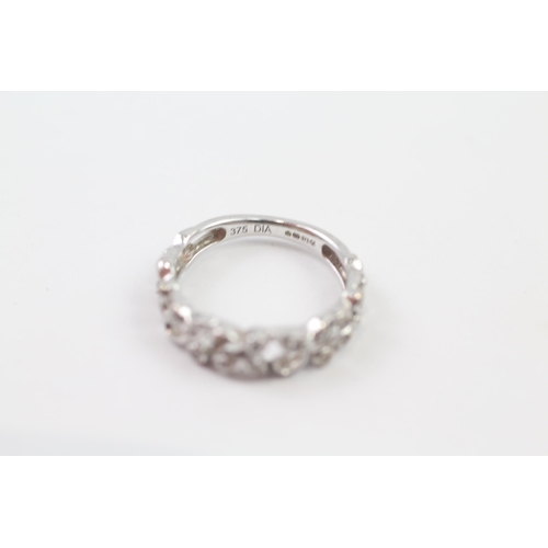 92 - 9ct White Gold Diamond Dress Ring (2g) Size  L