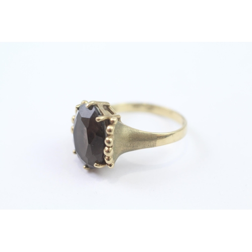 98 - 9ct Gold Smoky Quartz Single Stone Ring (4.1g) Size  O