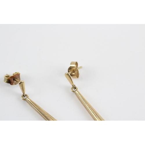 99 - 9ct Gold Diamond Drop Earrings (2.9g)