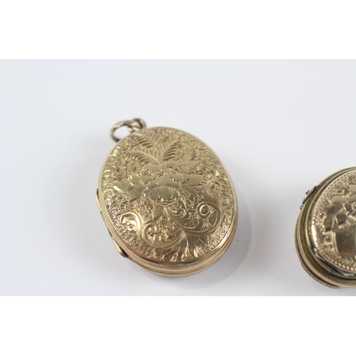 1 - 2X 9ct Gold Back & Front Patterned Lockets (21.9g)