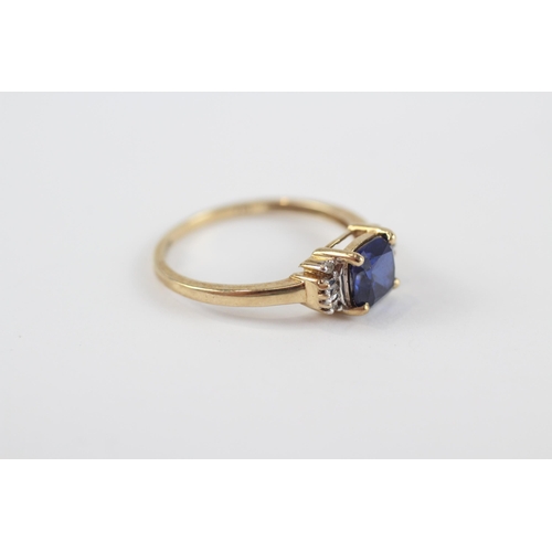 106 - 9ct Gold Vintage Sapphire And Diamond Set Dress Ring (1.7g) Size  N