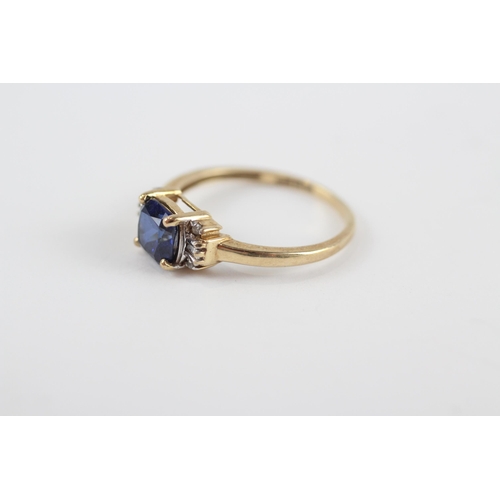 106 - 9ct Gold Vintage Sapphire And Diamond Set Dress Ring (1.7g) Size  N