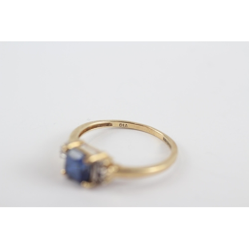 106 - 9ct Gold Vintage Sapphire And Diamond Set Dress Ring (1.7g) Size  N