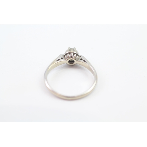 116 - 18ct White Gold Art Deco Diamond Set Solitaire Ring (2.5g) Size  K