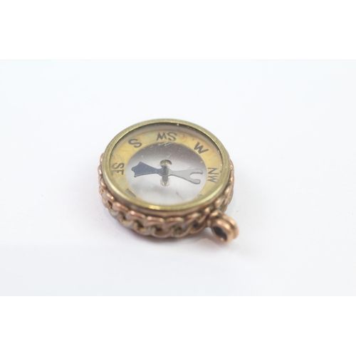 12 - 9ct Gold Antique Compass Fob (6.3g)