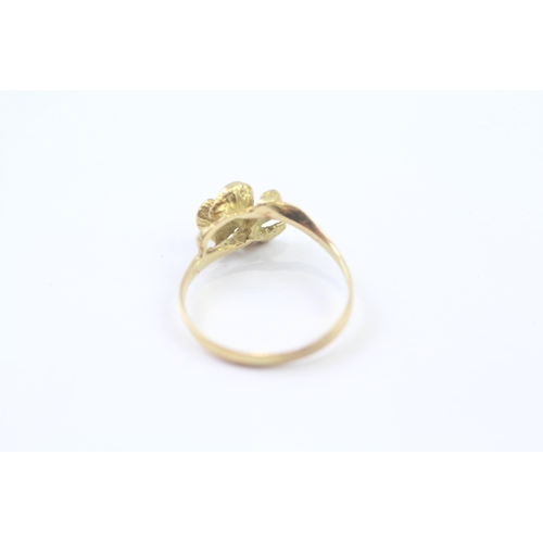 14 - 18ct Gold Vintage Diamond Set Rose Ring (1.7g) Size  J 1/2