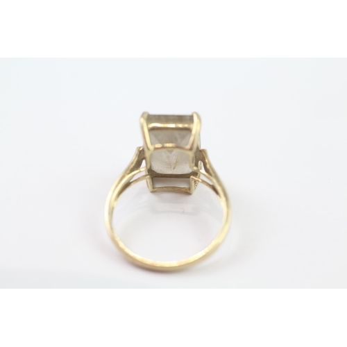 141 - 9ct Gold Rutilated Quartz Set Cocktail Ring (4.1g) Size  R 1/2