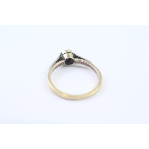 144 - 18ct Gold And .950 Platinum Antique Diamond Set Ring (1.9g) Size  L