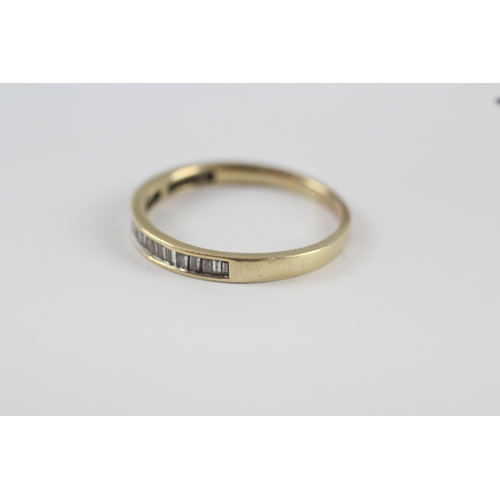 169 - 9ct gold diamond half eternity ring (1.4g) Size  P