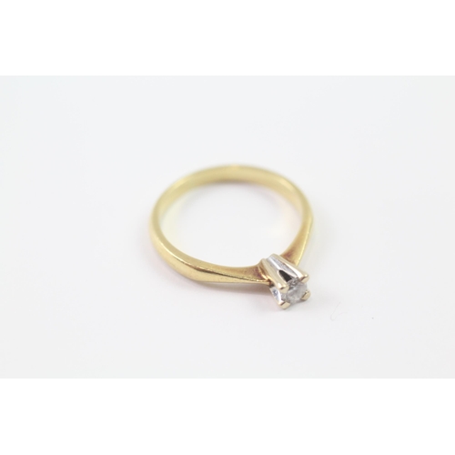 172 - 18ct gold diamond solitaire ring (3.1g) Size  N 1/2