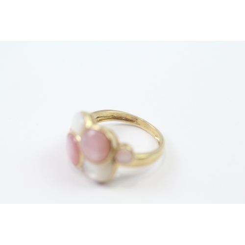 189 - 9ct gold mother of pearl dress ring (3.4g)