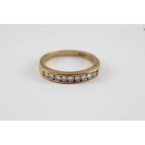 196 - 9ct gold vintage diamond half eternity ring (2.8g) Size  O