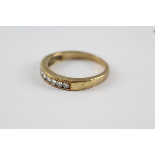 196 - 9ct gold vintage diamond half eternity ring (2.8g) Size  O