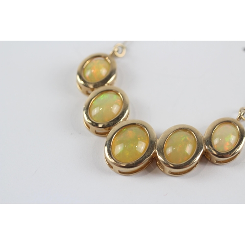 208 - 9ct gold vintage opal necklace (5.3g)