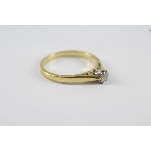 212 - 18ct gold antique diamond solitaire ring (2.4g) Size  K 1/2