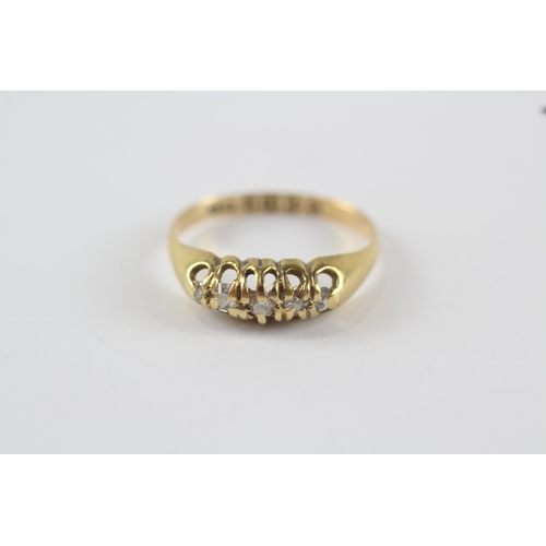 216 - 18ct gold vintage diamond dress ring (2g) Size  M