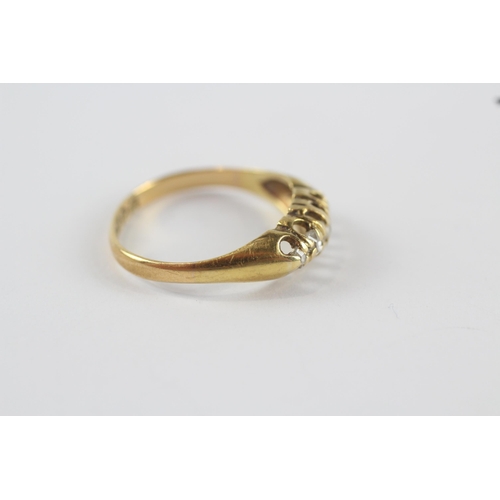 216 - 18ct gold vintage diamond dress ring (2g) Size  M