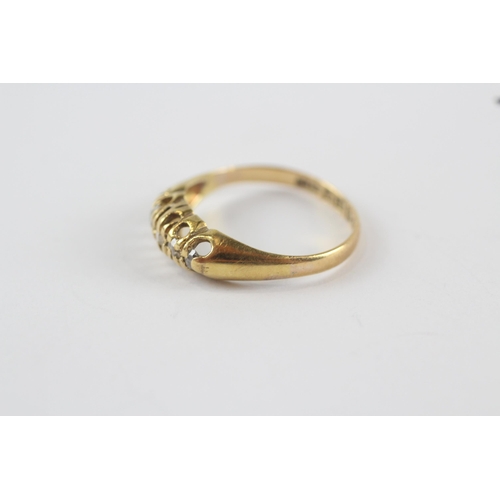 216 - 18ct gold vintage diamond dress ring (2g) Size  M