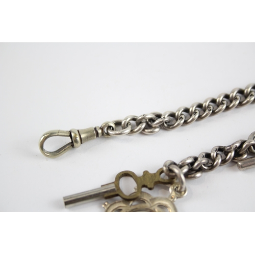 290 - Silver antique watch chain with fob (57g)