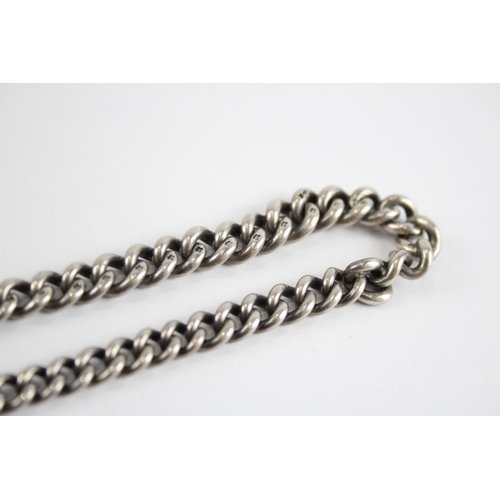 290 - Silver antique watch chain with fob (57g)