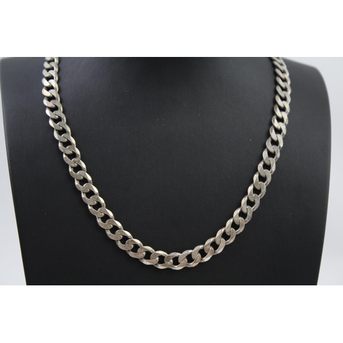 301 - Silver gents style curb link necklace and bracelet (134g)