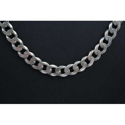 301 - Silver gents style curb link necklace and bracelet (134g)