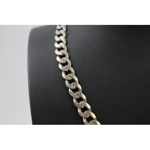 301 - Silver gents style curb link necklace and bracelet (134g)