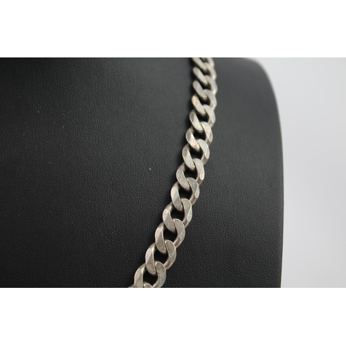 301 - Silver gents style curb link necklace and bracelet (134g)