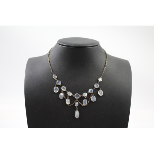 323 - Silver moonstone necklace (8g)