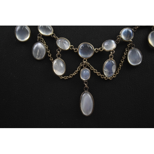 323 - Silver moonstone necklace (8g)