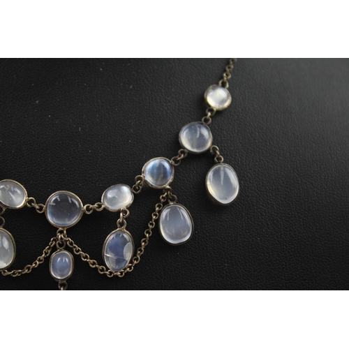 323 - Silver moonstone necklace (8g)