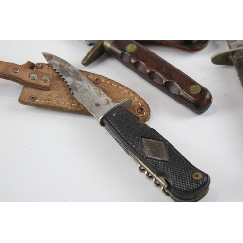 343 - 5 x Vintage Hunting / Survival KNIVES