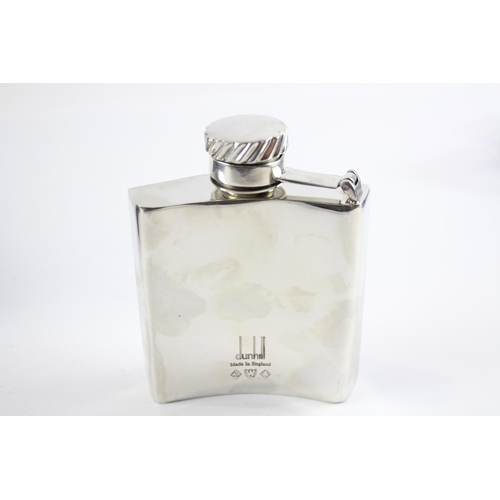 350 - Boxed ALFRED DUNHILL Silver Plate Hip Flask